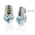 1 cts Blue Aquamarine and Diamond Earrings in 14K White Gold by Le Vian