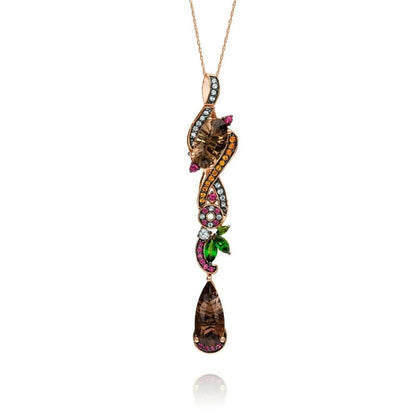 10 5/8 cts Brown Smoky Quartz and Smoky Quartz Necklace in 14K Rose Gold by Le Vian - BirthStone.com