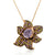 LeVian 14K Rose Gold Pink Amethyst Yellow Sapphire Flower Star Pendant Necklace