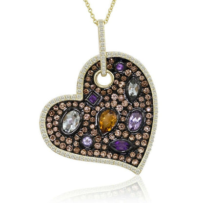 3 1/8 cts Multi-Color Multicolor Semiprecious and Diamond Necklace in 14K Yellow Gold by Le Vian - BirthStone.com