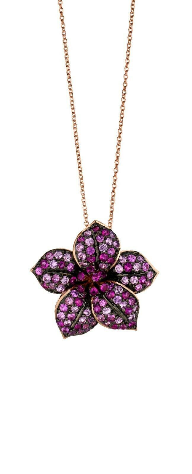 2 1/4 cts Pink Sapphire and Sapphire Necklace in 14K Rose Gold by Le Vian - BirthStone.com