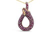 LeVian 14K Rose Gold Pink Sapphire Beautiful Pretty Snake Pendant Necklace