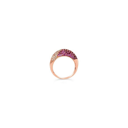 LeVian Sapphire Ring 1 1/2 cts Pink Band in 14K Rose Gold Size 7 - BirthStone.com