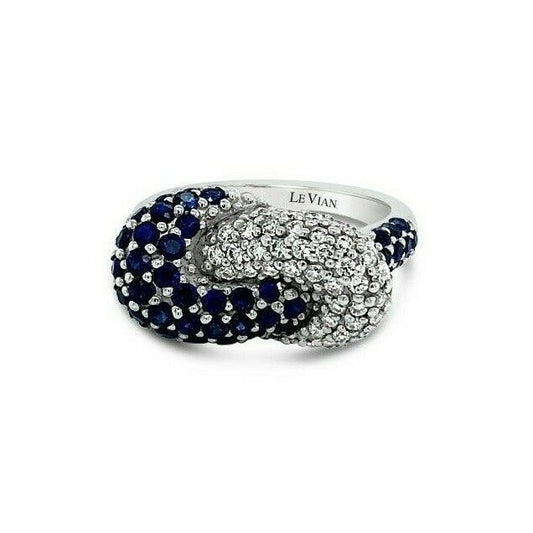 1 3/4 cts Blue Sapphire and Diamond Ring in 14K White Gold by Le Vian - BirthStone.com