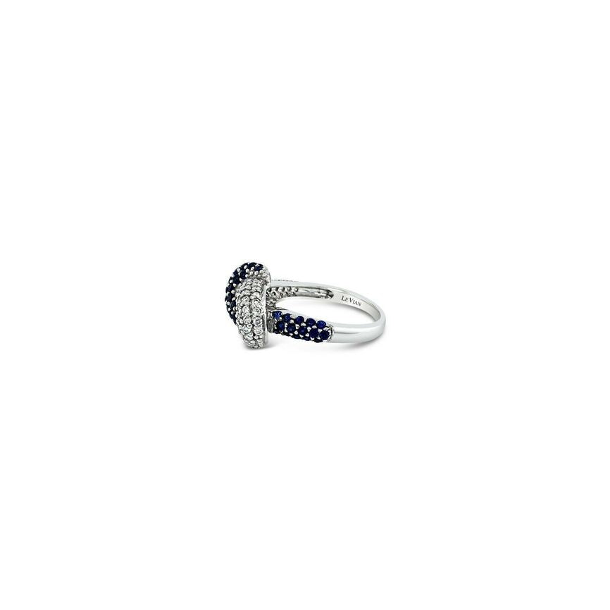 1 3/4 cts Blue Sapphire and Diamond Ring in 14K White Gold by Le Vian - BirthStone.com