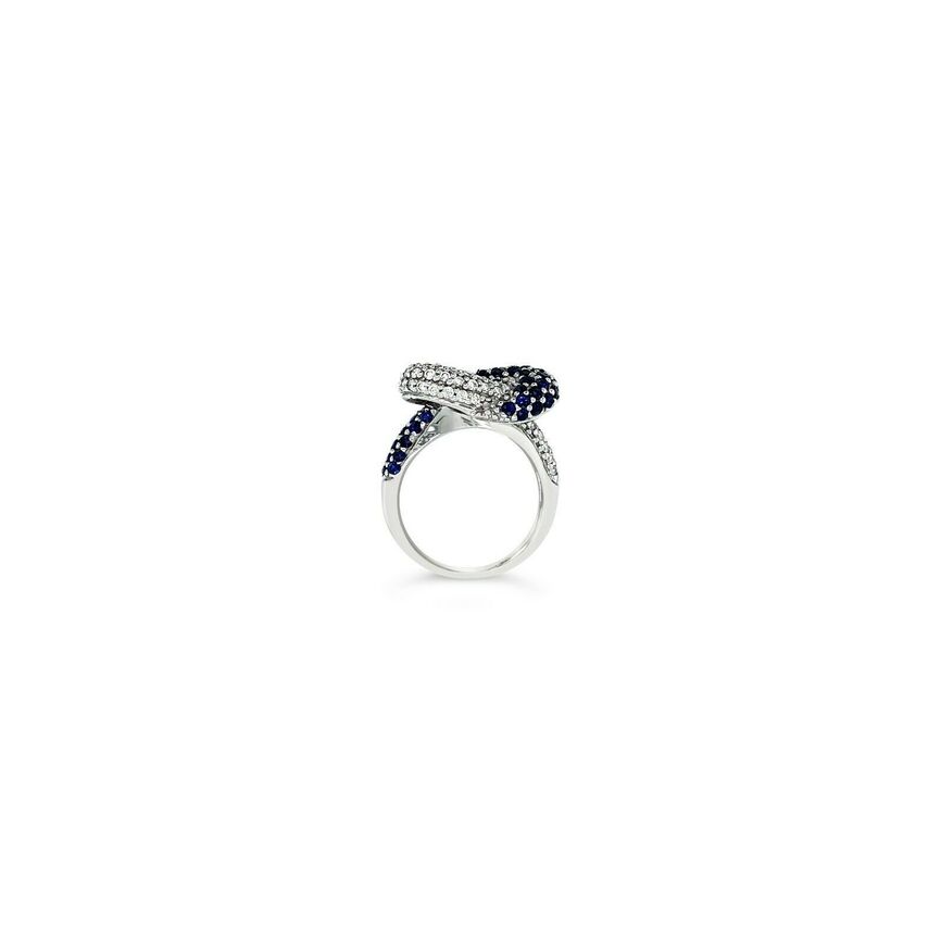 1 3/4 cts Blue Sapphire and Diamond Ring in 14K White Gold by Le Vian - BirthStone.com