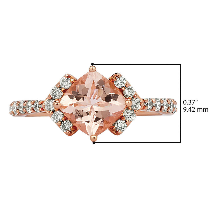 1 3/8 cts Pink Morganite and Diamond Ring in 14K Rose Gold by Le Vian - BirthStone.com