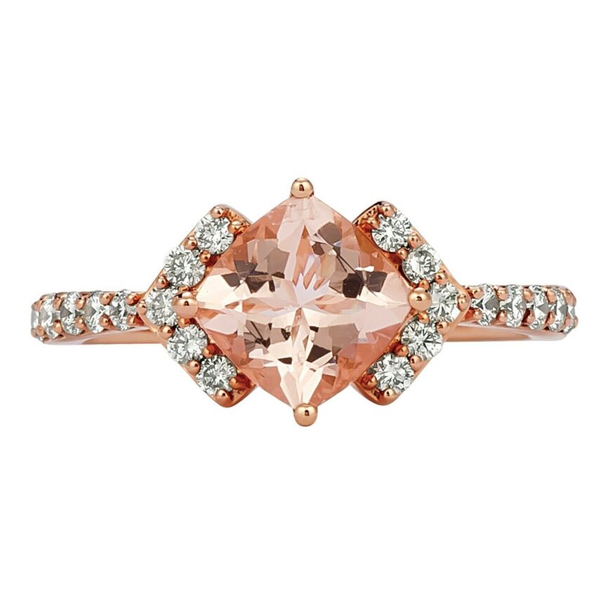 1 3/8 cts Pink Morganite and Diamond Ring in 14K Rose Gold by Le Vian - BirthStone.com