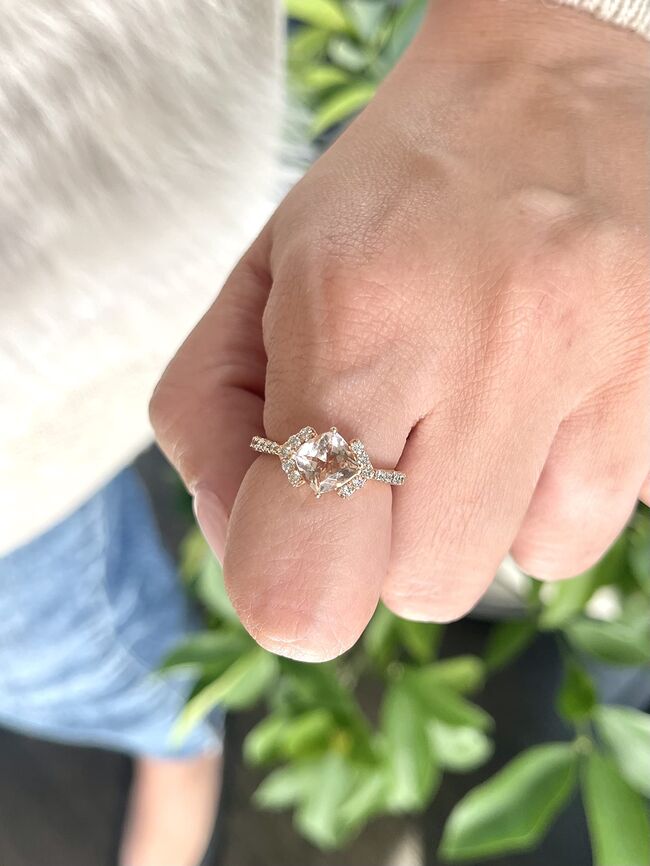 1 3/8 cts Pink Morganite and Diamond Ring in 14K Rose Gold by Le Vian