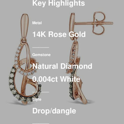 1/3 cts White Diamond Earrings in 14K Rose Gold by Le Vian