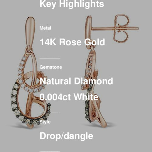 1/3 cts White Diamond Earrings in 14K Rose Gold by Le Vian