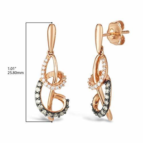 1/3 cts White Diamond Earrings in 14K Rose Gold by Le Vian - BirthStone.com