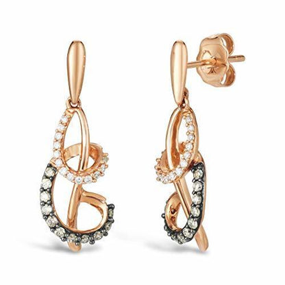 1/3 cts White Diamond Earrings in 14K Rose Gold by Le Vian - BirthStone.com