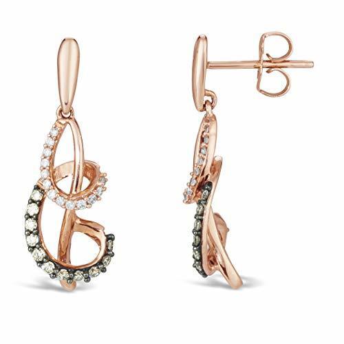 1/3 cts White Diamond Earrings in 14K Rose Gold by Le Vian - BirthStone.com