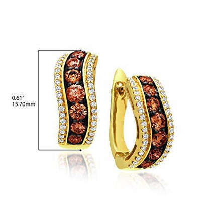 1 1/4 cts Chocolate Diamond Earrings in 14K Yellow Gold by Le Vian - BirthStone.com