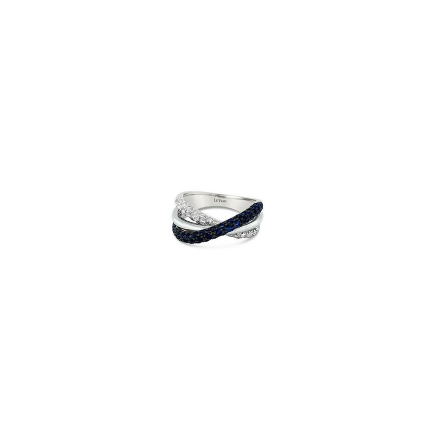 1 1/8 cts Blue Sapphire and Sapphire Ring in 14K White Gold by Le Vian - BirthStone.com