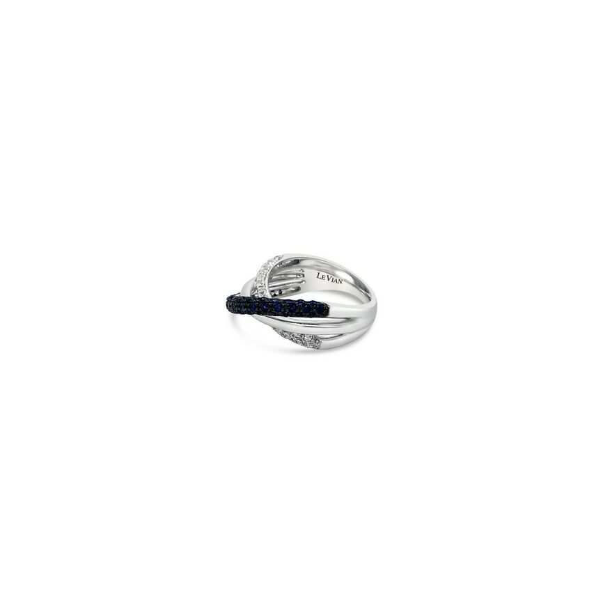 1 1/8 cts Blue Sapphire and Sapphire Ring in 14K White Gold by Le Vian - BirthStone.com