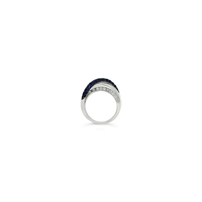 1 1/8 cts Blue Sapphire and Sapphire Ring in 14K White Gold by Le Vian - BirthStone.com