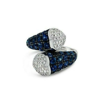 2 3/4 cts Blue Sapphire and Diamond Ring in 14K White Gold by Le Vian - BirthStone.com