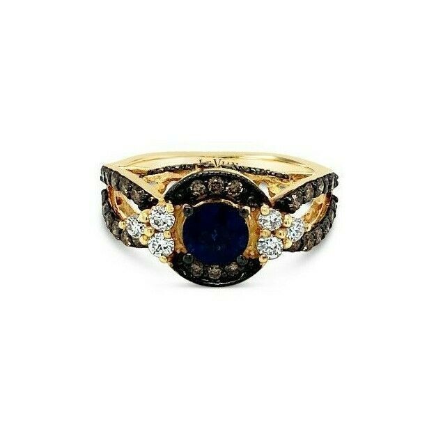 1 2/3 cts Blue Sapphire and Diamond Ring in 14K Yellow Gold by Le Vian - BirthStone.com