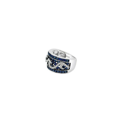 2 1/3 cts Blue Sapphire and Diamond Ring in 14K White Gold by Le Vian - BirthStone.com