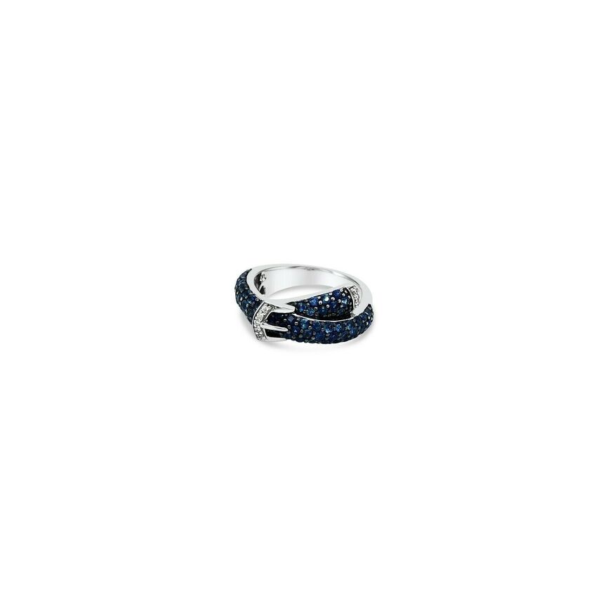 1 5/8 cts Blue Sapphire and Diamond Ring in 14K White Gold by Le Vian - BirthStone.com