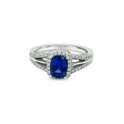 1 2/3 cts Blue Sapphire and Diamond Ring in 14K White Gold by Le Vian - BirthStone.com