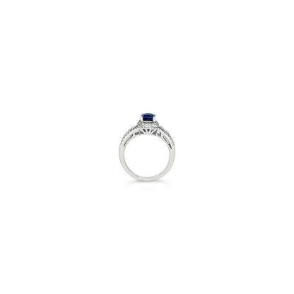 1 2/3 cts Blue Sapphire and Diamond Ring in 14K White Gold by Le Vian - BirthStone.com