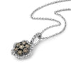 LeVian 14K White Gold Round Chocolate Brown Diamonds Beautiful Pendant Necklace