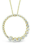 LeVian 14K Yellow Gold Diamond Spiral Open Circle Eternity 18" Pendant Necklace