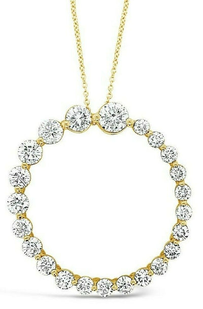 LeVian 14K Yellow Gold Diamond Open Circle Eternity Journey 18" Pendant Necklace