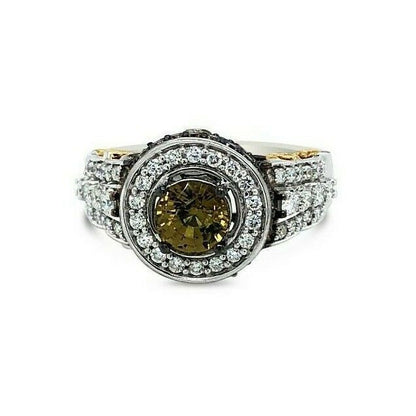 2 1/4 cts Yellow Sapphire and Diamond Ring in 14K Two Tone Gold by Le Vian - BirthStone.com