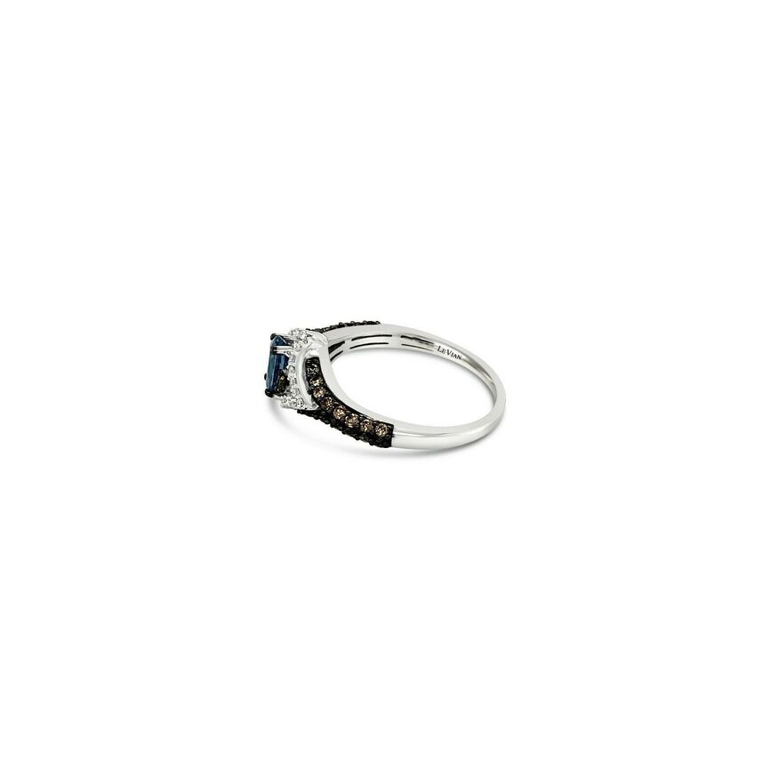 7/8 cts Blue Sapphire and Diamond Ring in 14K White Gold by Le Vian - BirthStone.com