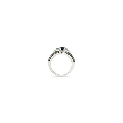 7/8 cts Blue Sapphire and Diamond Ring in 14K White Gold by Le Vian - BirthStone.com