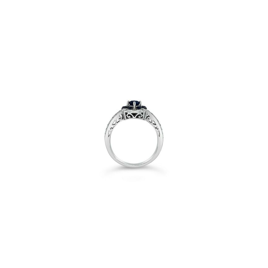 1/2 cts Blue Sapphire and Diamond Ring in 14K White Gold by Le Vian - BirthStone.com