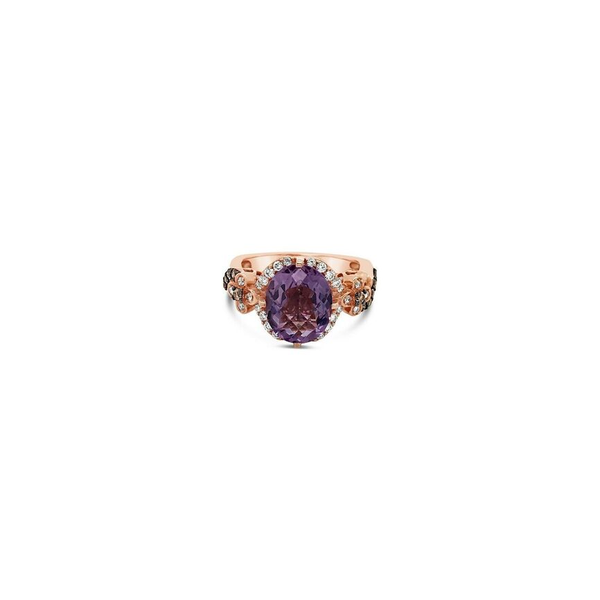 3 3/8 cts Purple Amethyst and Diamond Ring in 14K Rose Gold by Le Vian - BirthStone.com