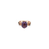 LeVian 14K Rose Gold Purple Amethyst Round Chocolate Brown Diamond Halo Ring