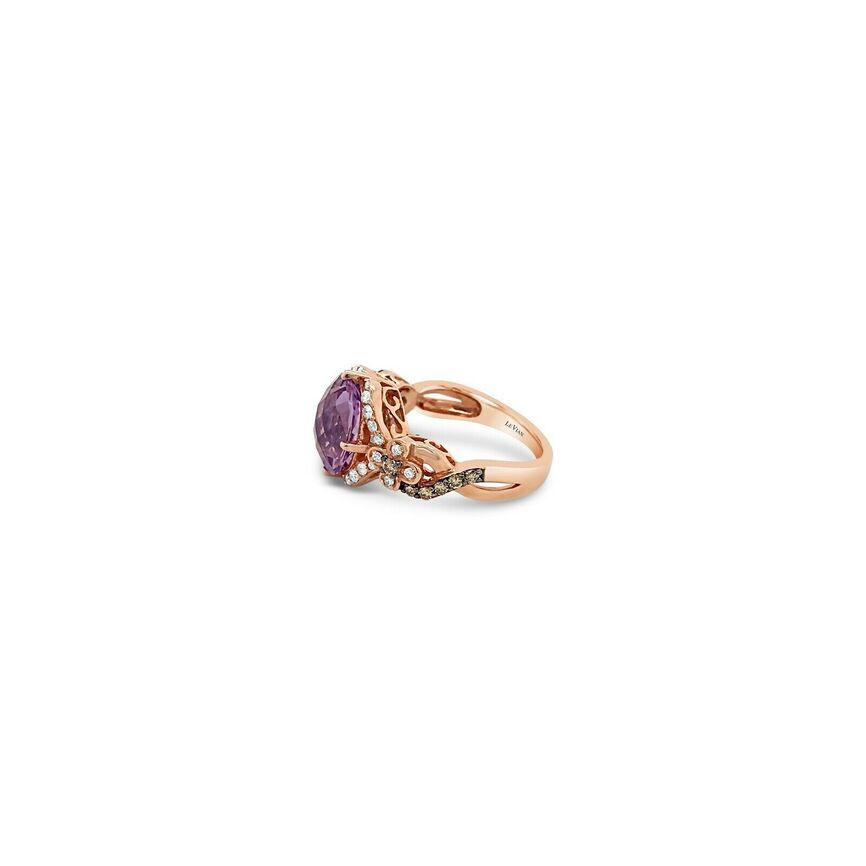 3 3/8 cts Purple Amethyst and Diamond Ring in 14K Rose Gold by Le Vian - BirthStone.com