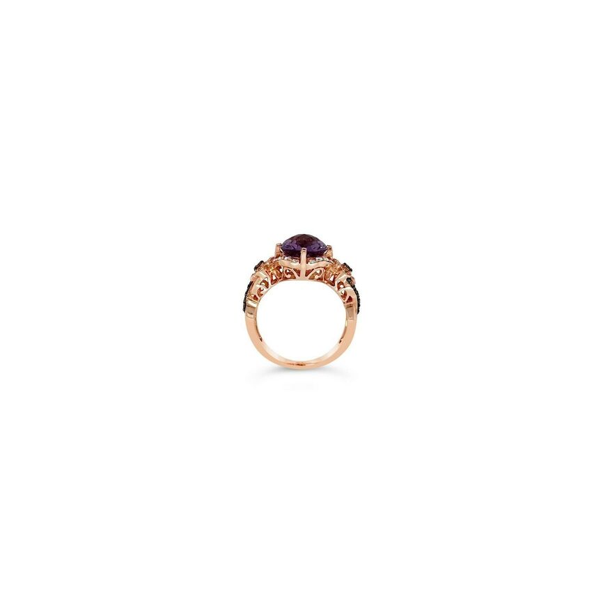 3 3/8 cts Purple Amethyst and Diamond Ring in 14K Rose Gold by Le Vian - BirthStone.com