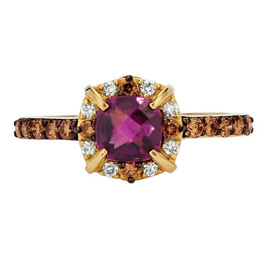 1 1/3 cts Red Rhodolite Garnet and Diamond Ring in 14K Yellow Gold by Le Vian - BirthStone.com