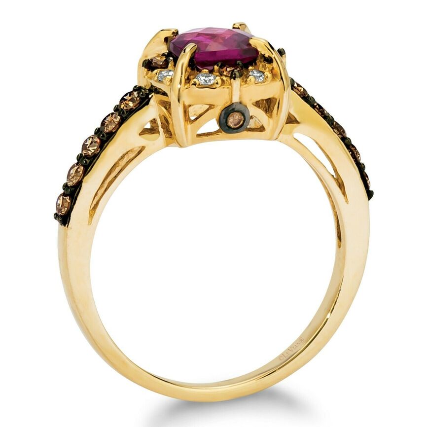 1 1/3 cts Red Rhodolite Garnet and Diamond Ring in 14K Yellow Gold by Le Vian - BirthStone.com