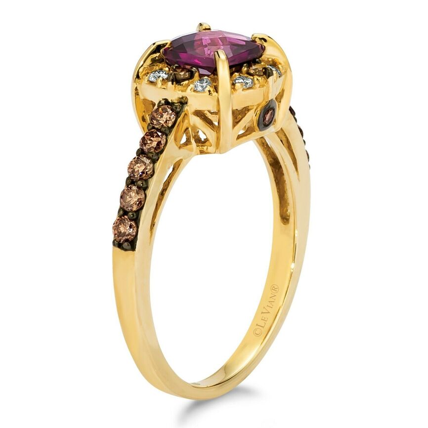 1 1/3 cts Red Rhodolite Garnet and Diamond Ring in 14K Yellow Gold by Le Vian - BirthStone.com