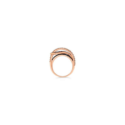 LeVian 14K Rose Gold Pink Sapphire Round Chocolate Brown Diamond Cocktail Ring