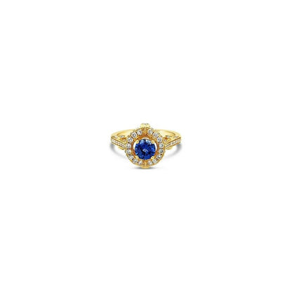 1 3/8 cts Blue Sapphire Cocktail Ring in 14K Yellow Gold by Le Vian - BirthStone.com