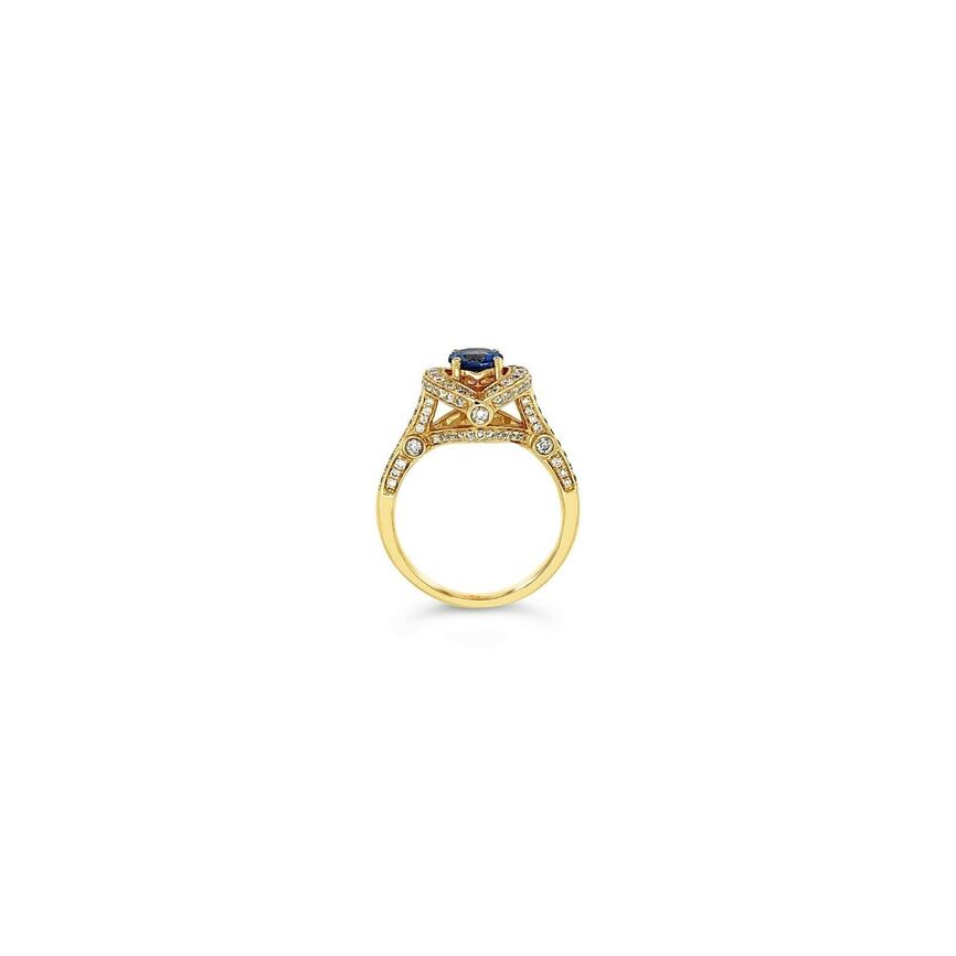 1 3/8 cts Blue Sapphire Cocktail Ring in 14K Yellow Gold by Le Vian - BirthStone.com