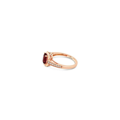 1 cts Red Rubellite and Diamond Ring in 14K Rose Gold by Le Vian - BirthStone.com