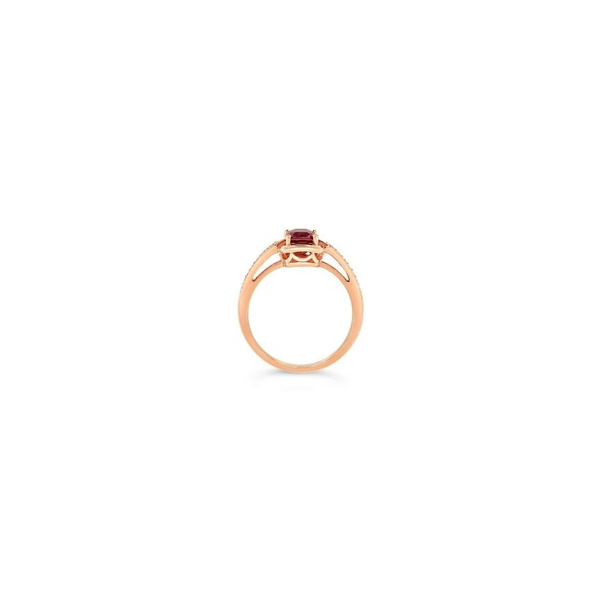 1 cts Red Rubellite and Diamond Ring in 14K Rose Gold by Le Vian - BirthStone.com