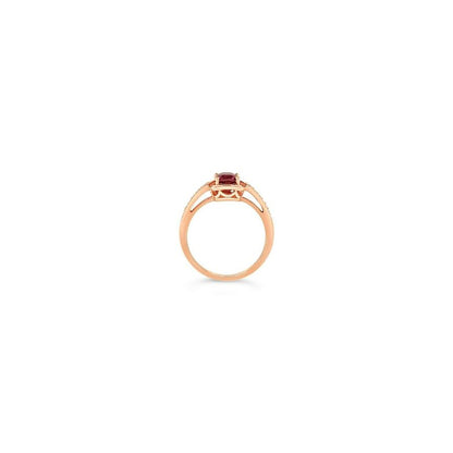 1 cts Red Rubellite and Diamond Ring in 14K Rose Gold by Le Vian - BirthStone.com