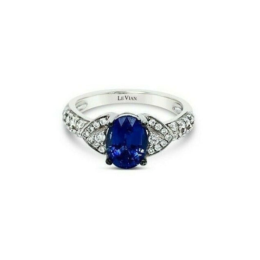 1 2/3 cts Blue Sapphire and Diamond Ring in 14K White Gold by Le Vian - BirthStone.com