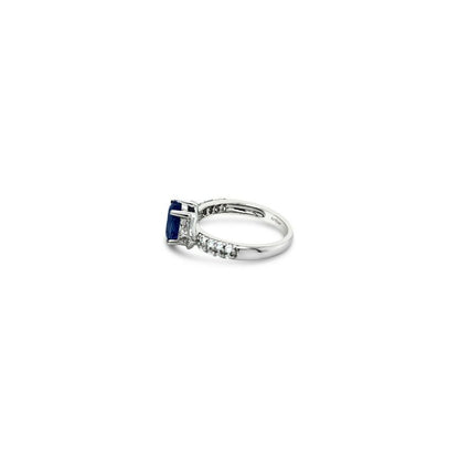 1 2/3 cts Blue Sapphire and Diamond Ring in 14K White Gold by Le Vian - BirthStone.com